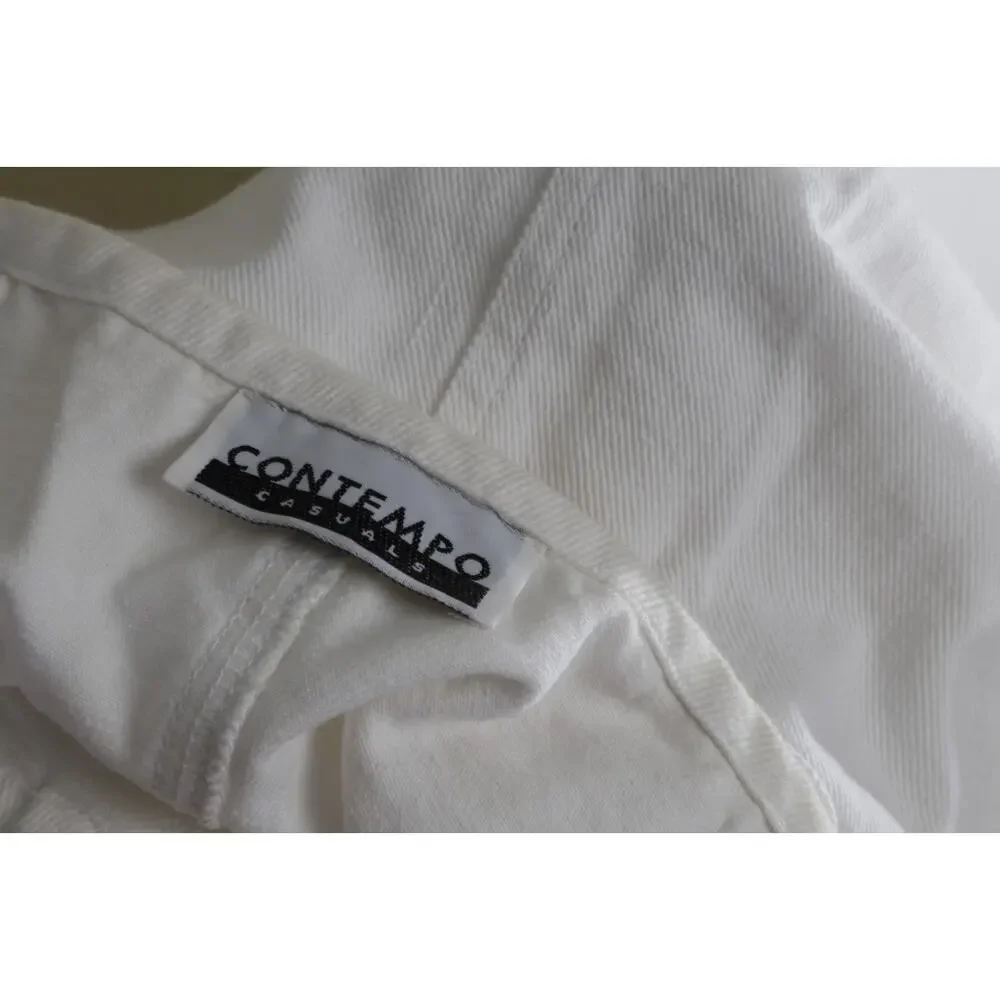 Vintage Contempo Casuals 90s White Lace-Up Front Drop-Waist Flare Mini Skirt S